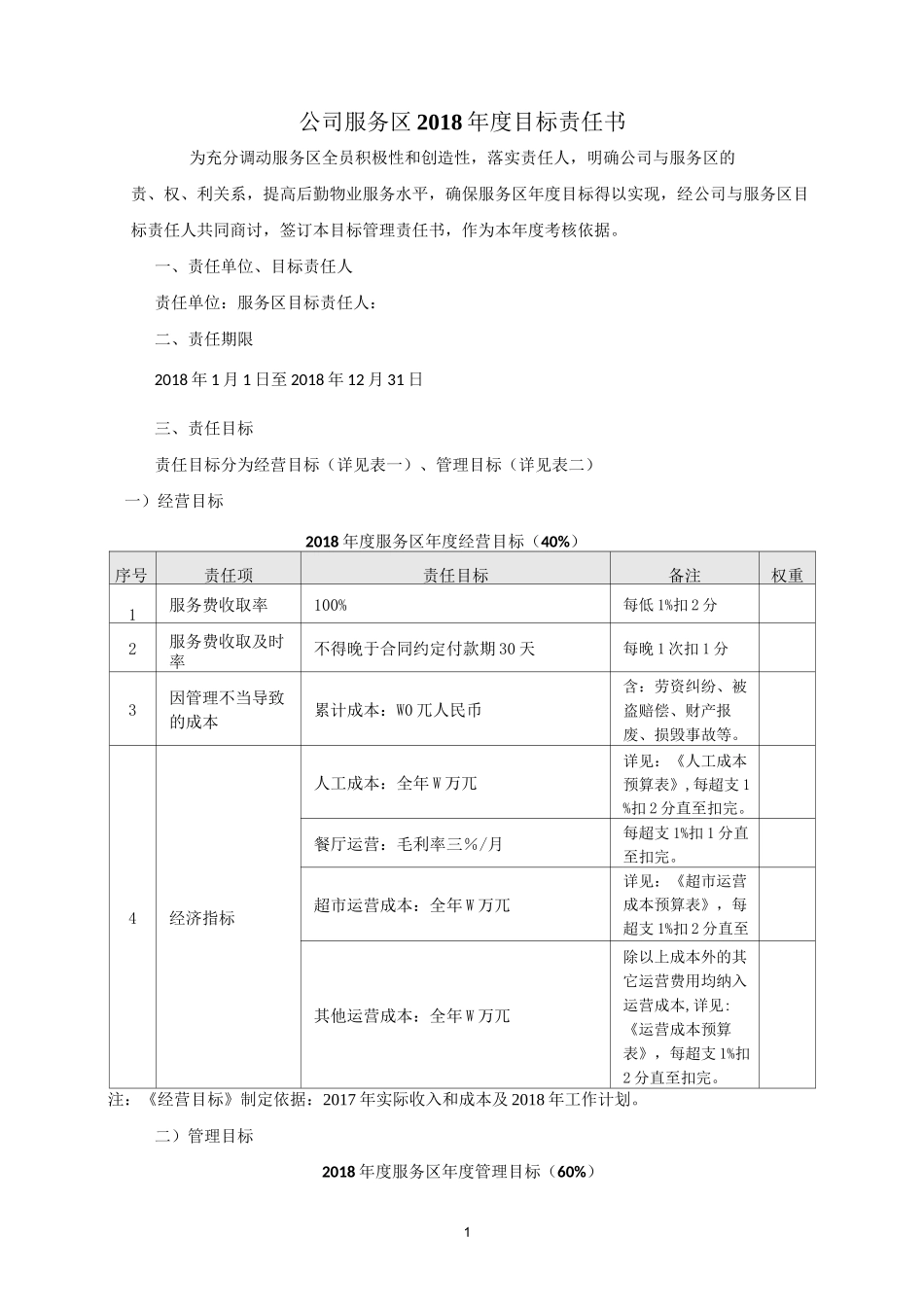 项目经理目标责任书_第1页