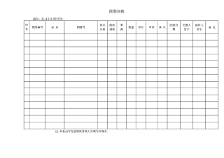图纸管理表格