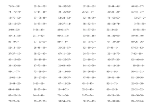 一年级数学  100以内连加连减口算题