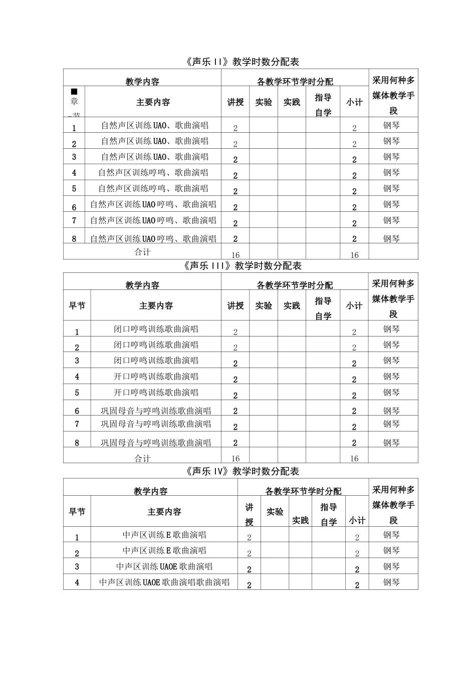 《声乐》课程教学大纲_第3页