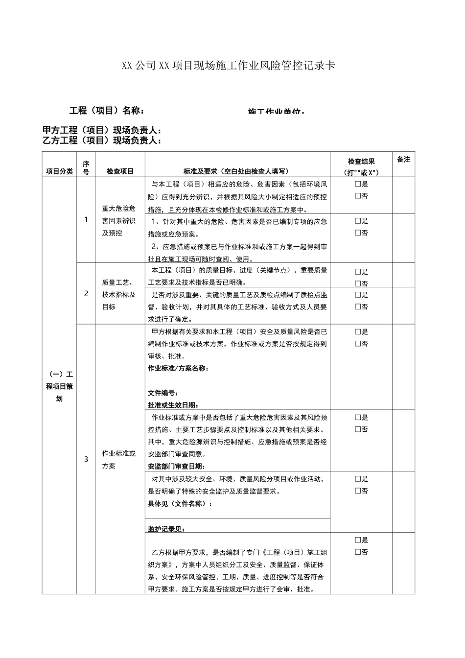 作业风险管控卡_第1页