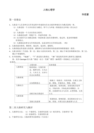人格心理学(自己整理)