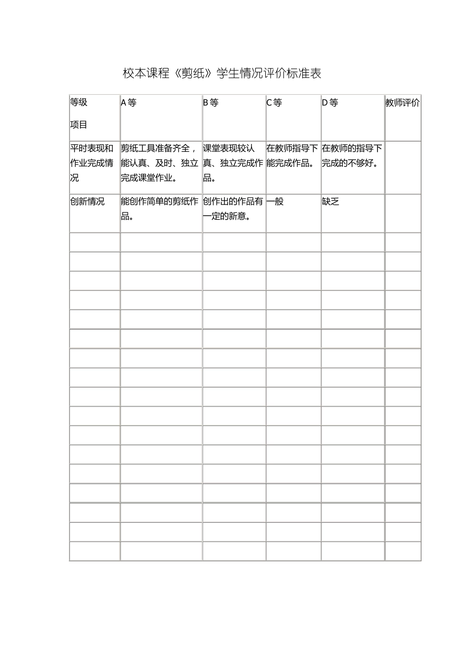 剪纸社团管理制度,评价奖励制度,实施方案_第2页