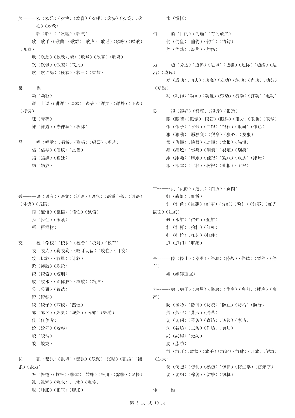 加偏旁组字在组词_第3页