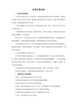 加油站各岗位责任制