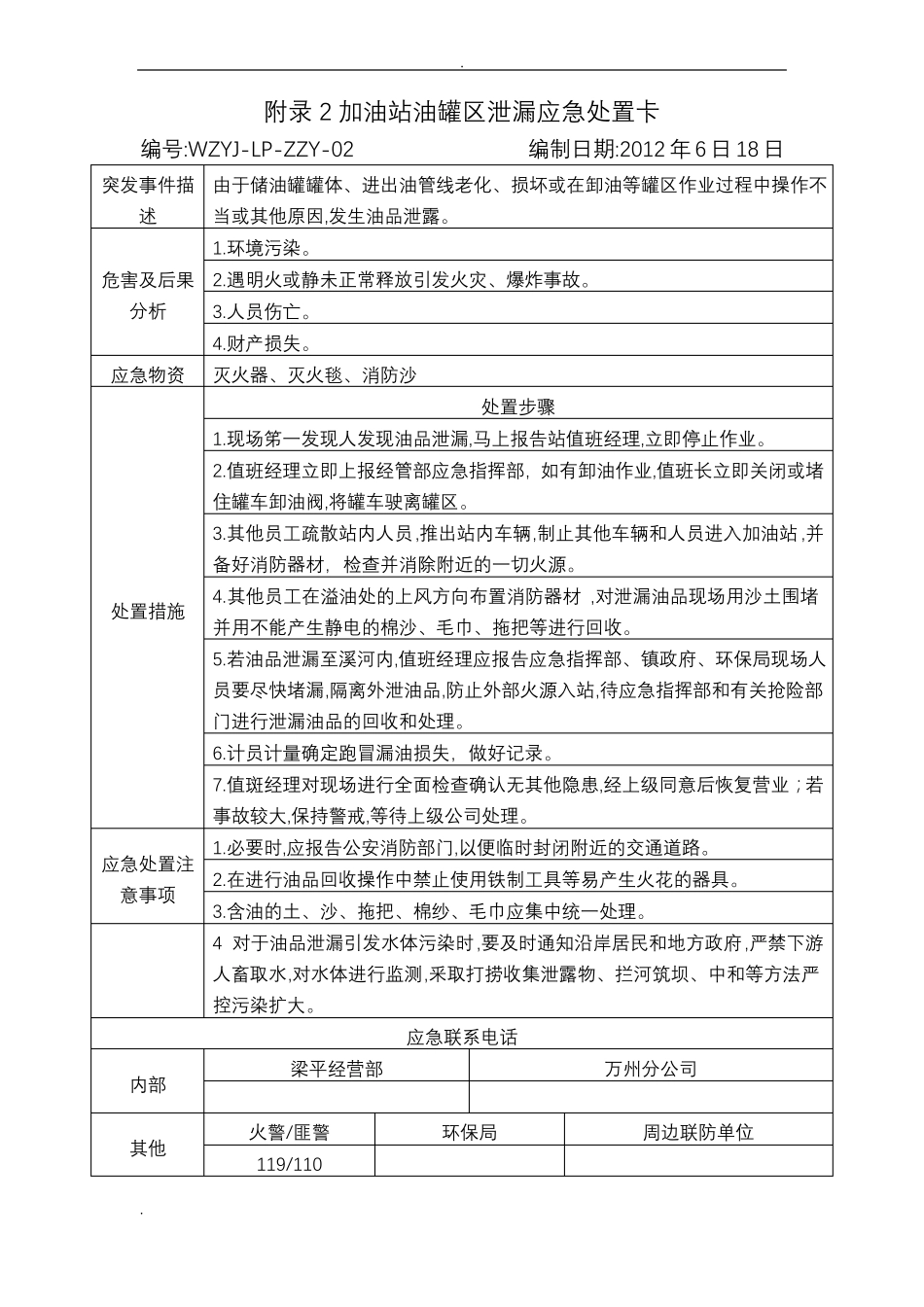 加油站应急处置卡_第3页