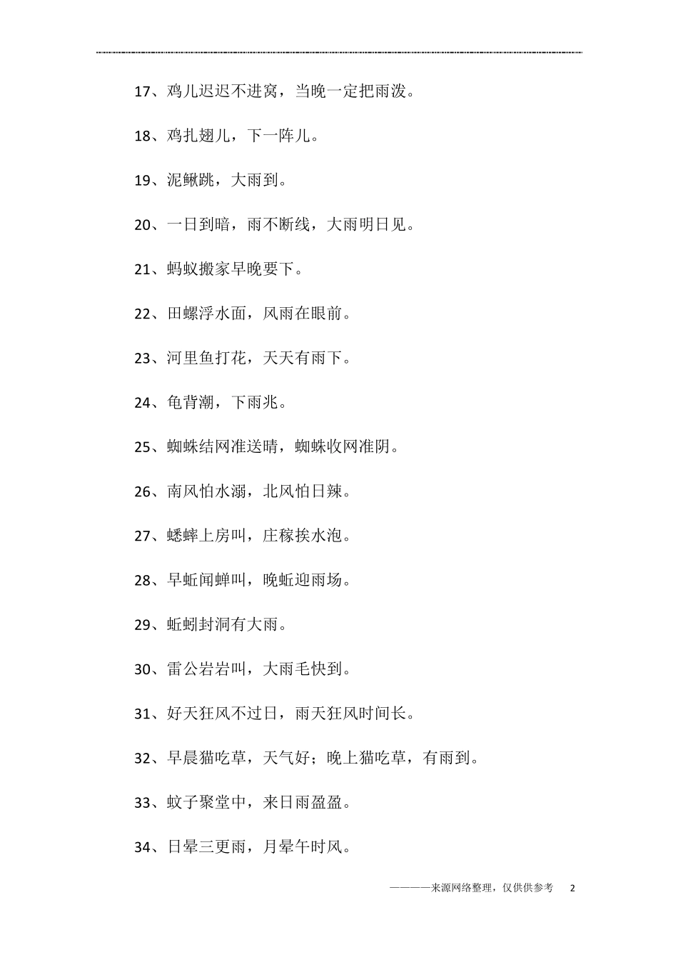 动物预报天气的谚语_第2页