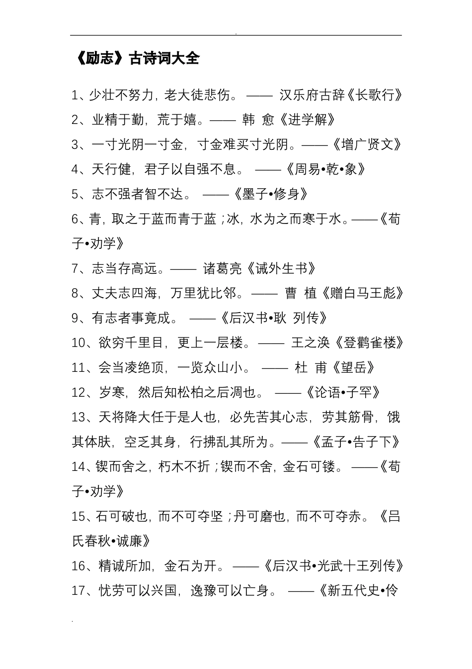 励志古诗词大全_第1页