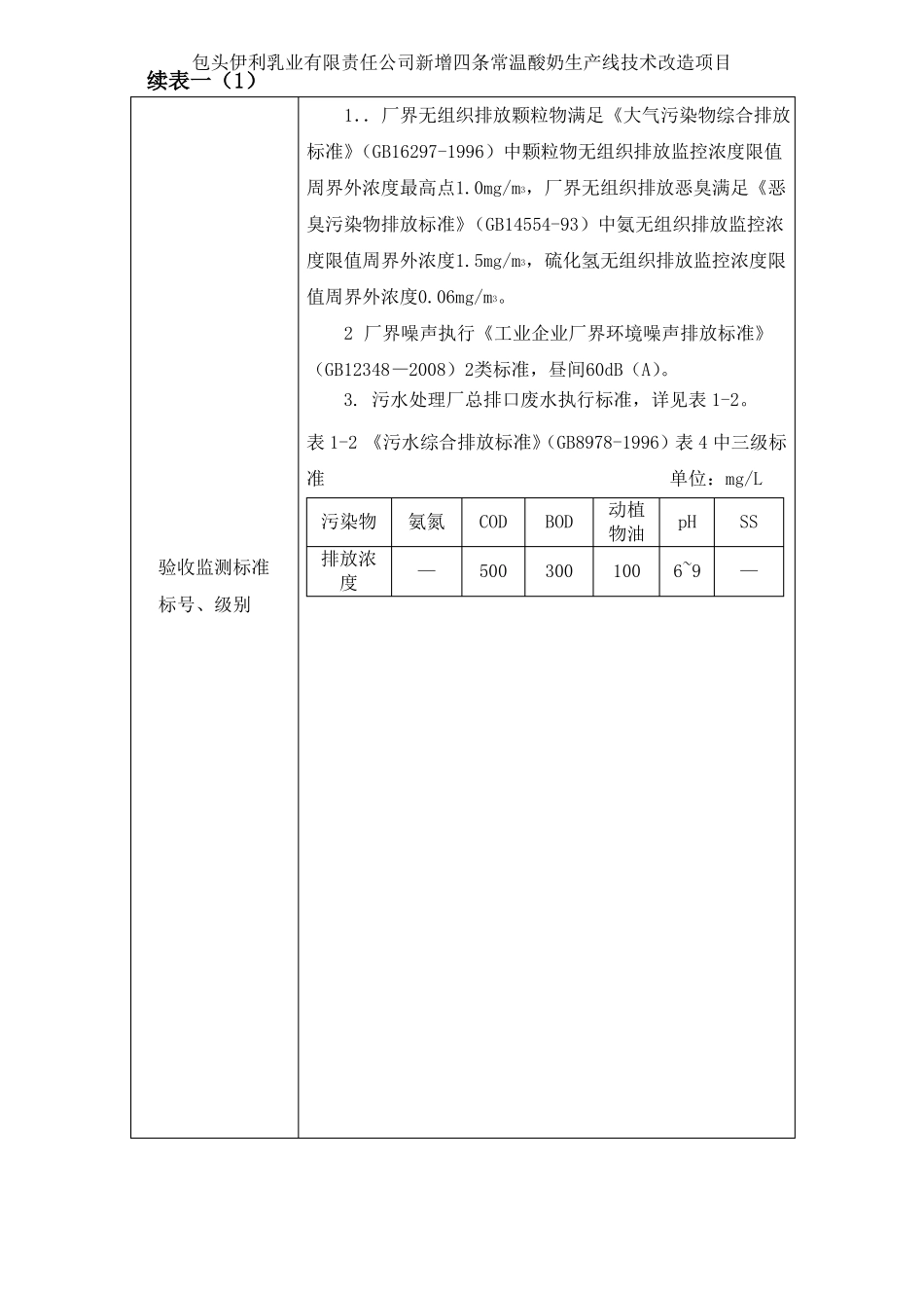 包头伊利新增四条常温酸奶生产线技术改造项目报告_第2页