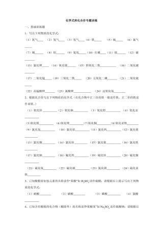 化学式和化合价专题
