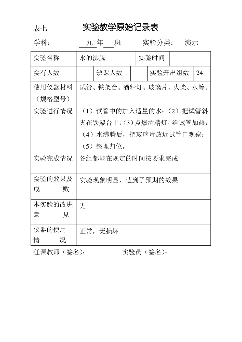 化学试验原始记录表模板_第1页