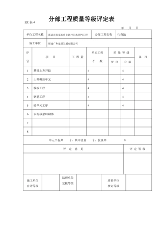 化粪池内业资料