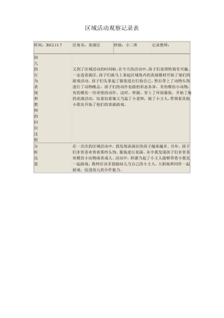 区域观察记录表