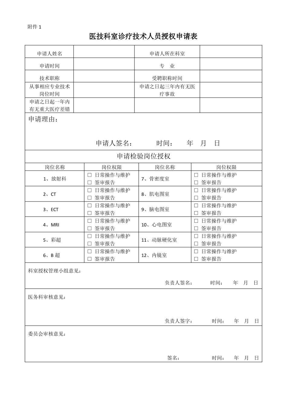 医技科室诊疗技术人员分级授权与再授权管理制度2018年修订_第3页