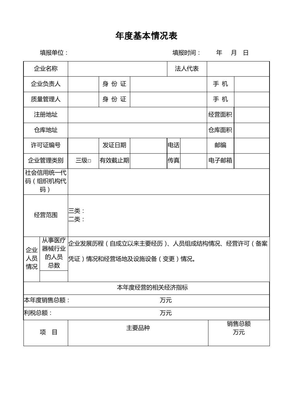 医疗器械经营企业年自查报告空模板_第2页