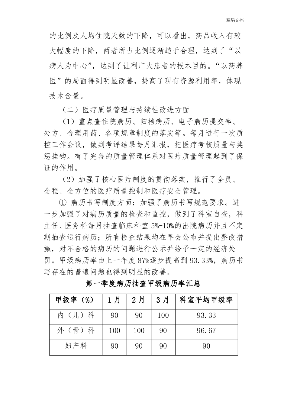 医疗质量安全管理与持续改进总结第一季度_第3页