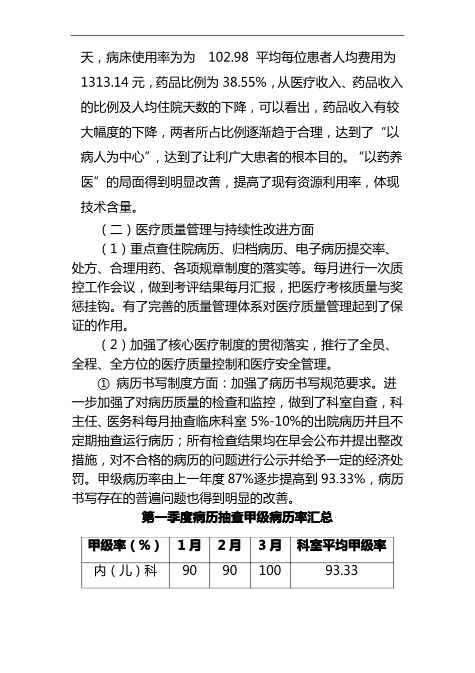 医疗质量安全管理和持续改进总结第一季度_第3页