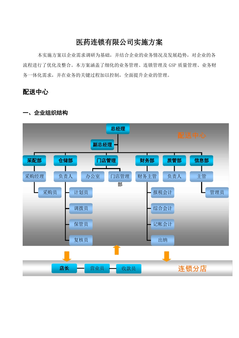 医药连锁有限公司实施方案_第1页