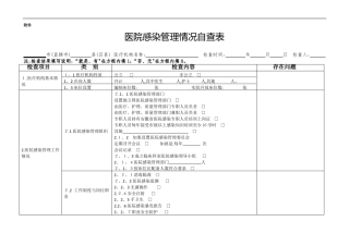 医院感染管理自查表