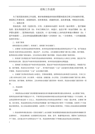 医院采购工作流程
