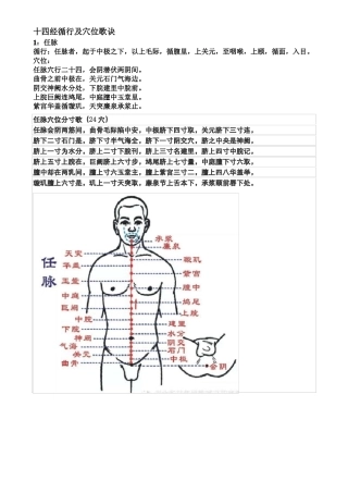 十四经循行及穴位歌诀A