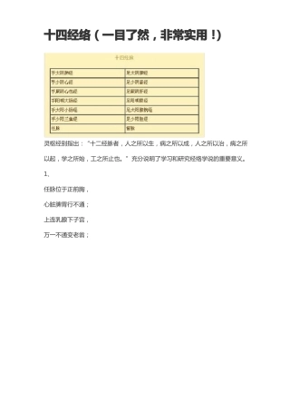 十四经络歌谣