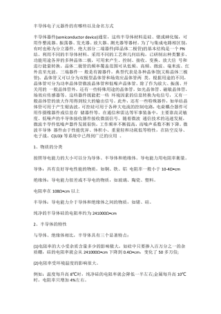 半导体电子元器件的有哪些以及命名方式