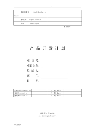 华为产品开发项目模板