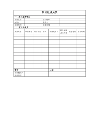 华为项目管理10大模板