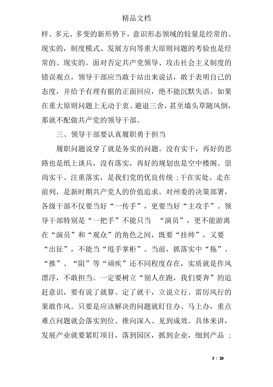 单位一把手担当作为方面存在问题_第3页