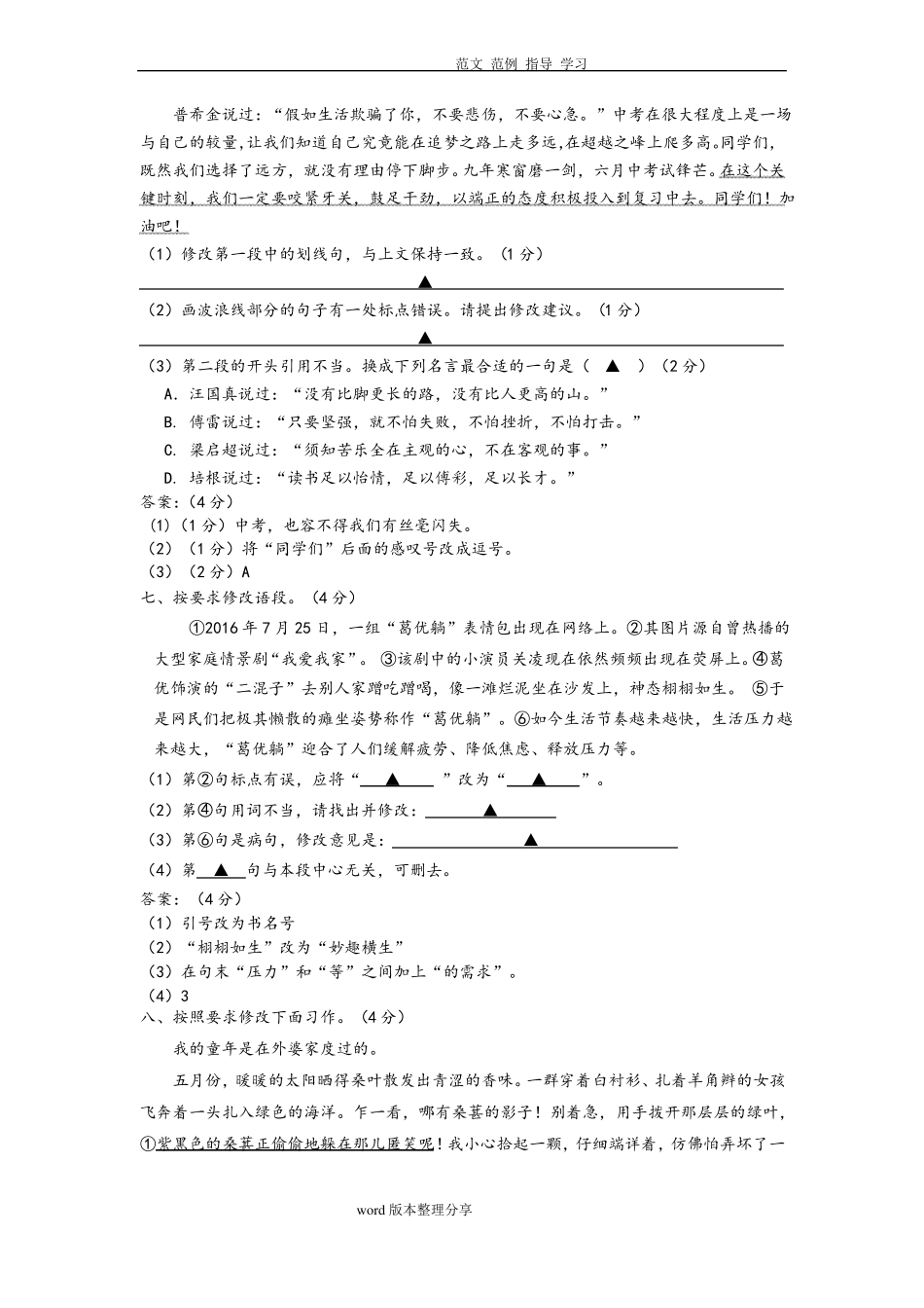 南京语文中考模拟试题__作文修改_第3页