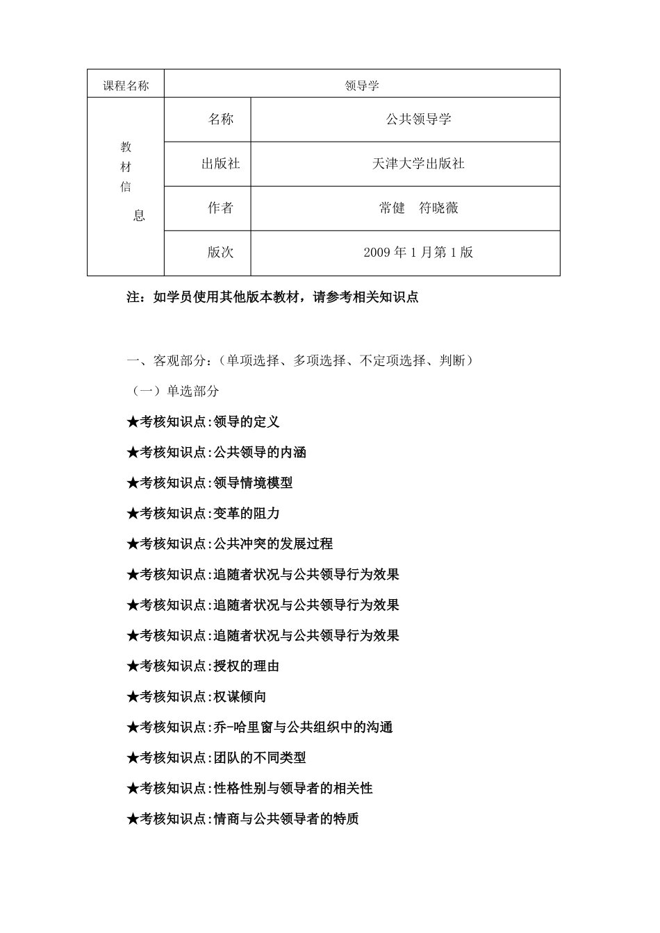 南开大学领导学期末考试备战考题全集1_第1页