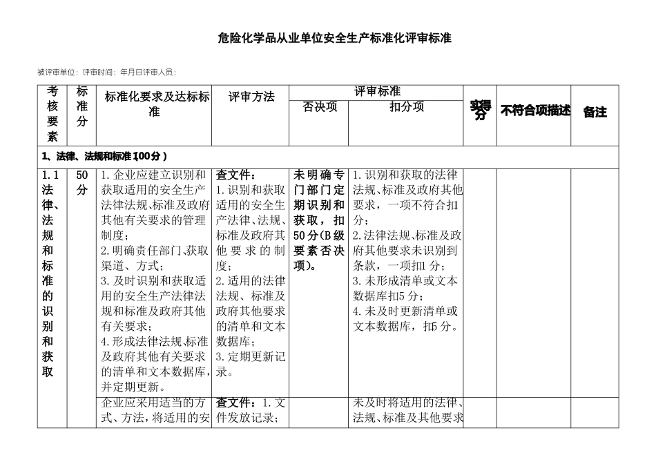 危险化学品从业单位安全生产标准化评审标准版_第1页