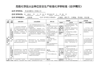 危险化学品从业单位安全生产标准化评审标准自评