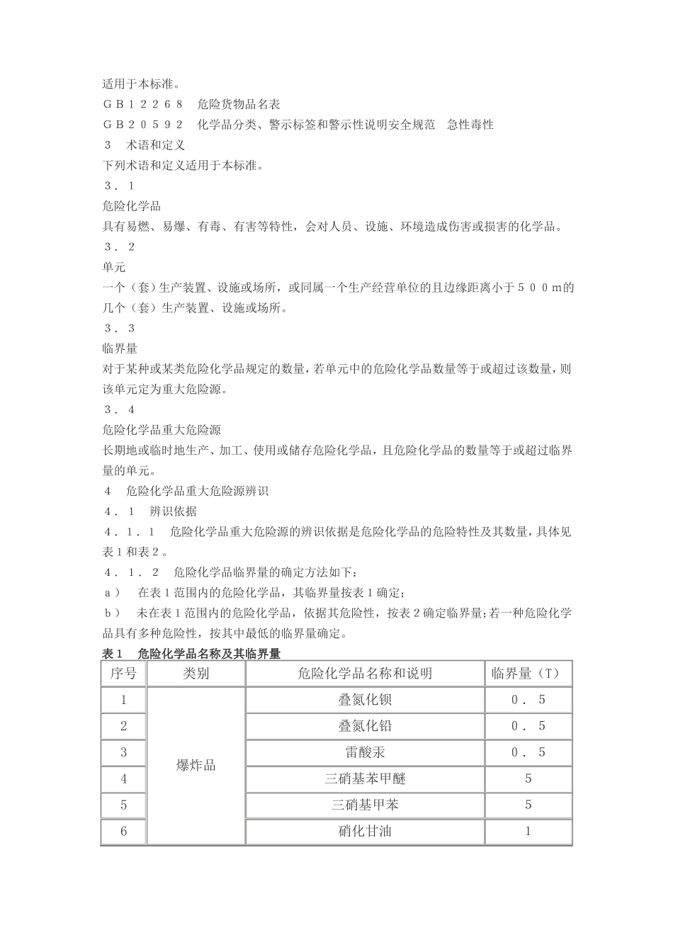 危险化学品重大危险源辨识GB18218-2009_第2页