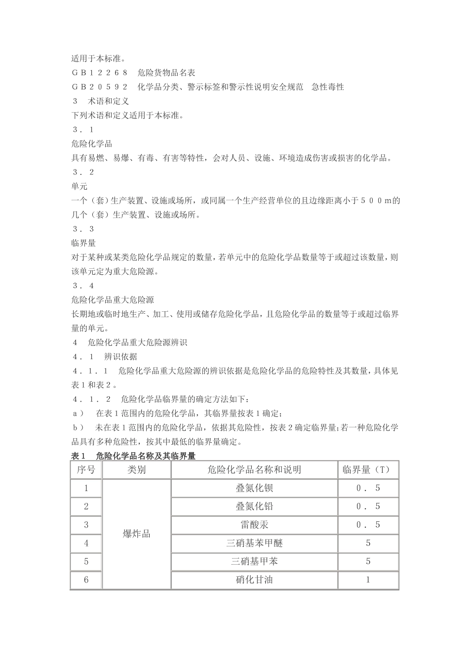 危险化学品重大危险源辨识GB182182009_第2页