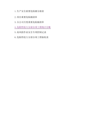危险性较大分部分项台账