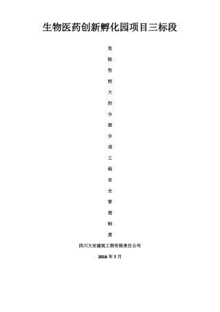 危险性较大分部分项工程安全管理制度