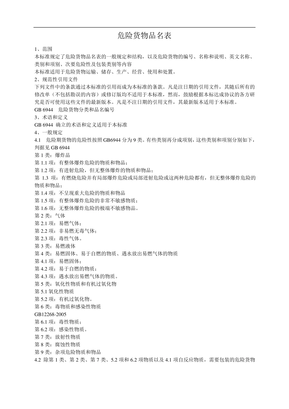 危险货物品名表GB12268_第1页