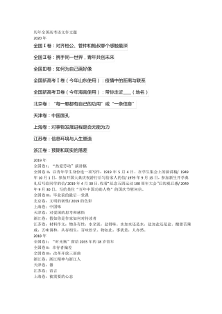 历年全国高考语文作文题