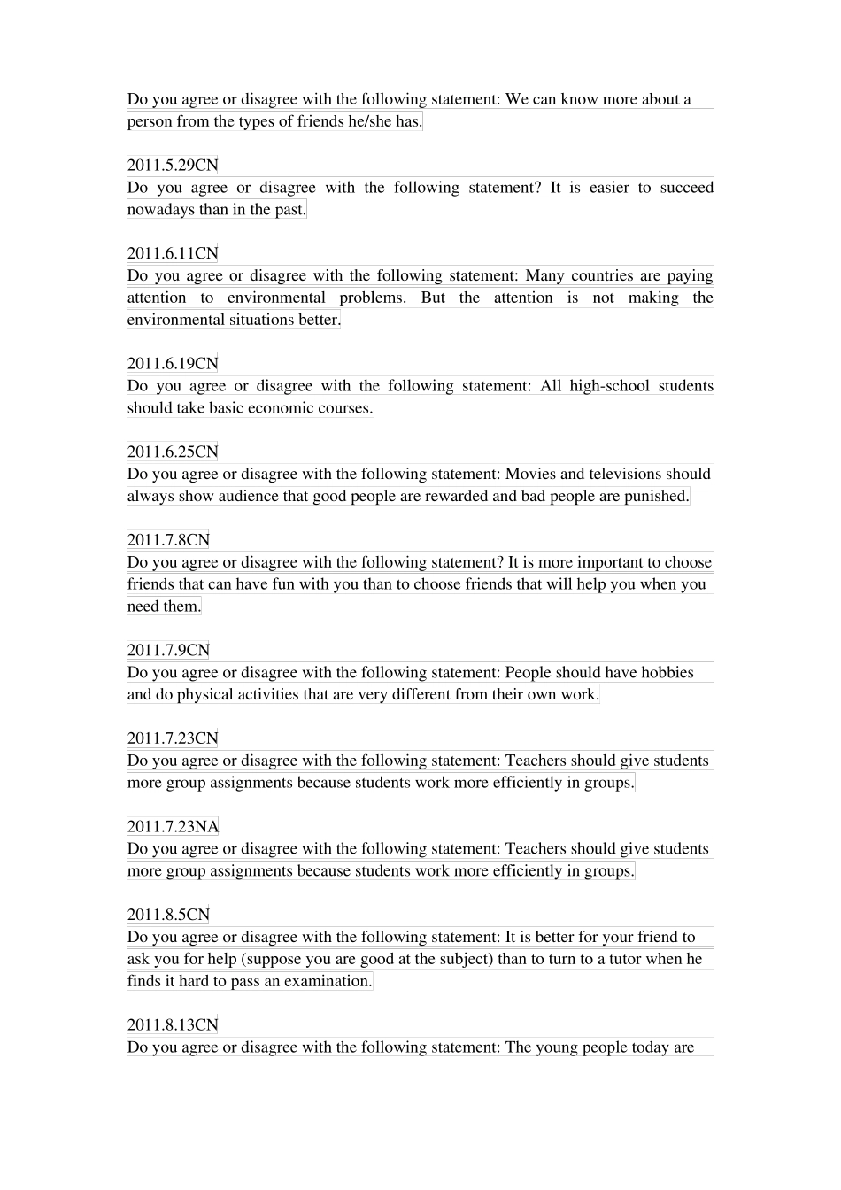 历年托福独立写作题目整理_第3页