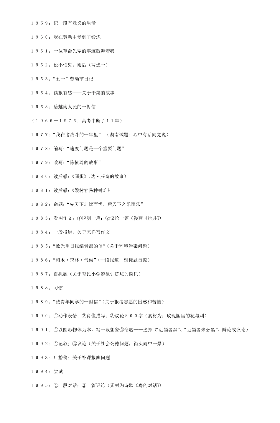 历年高考作文题大全汇总_第3页