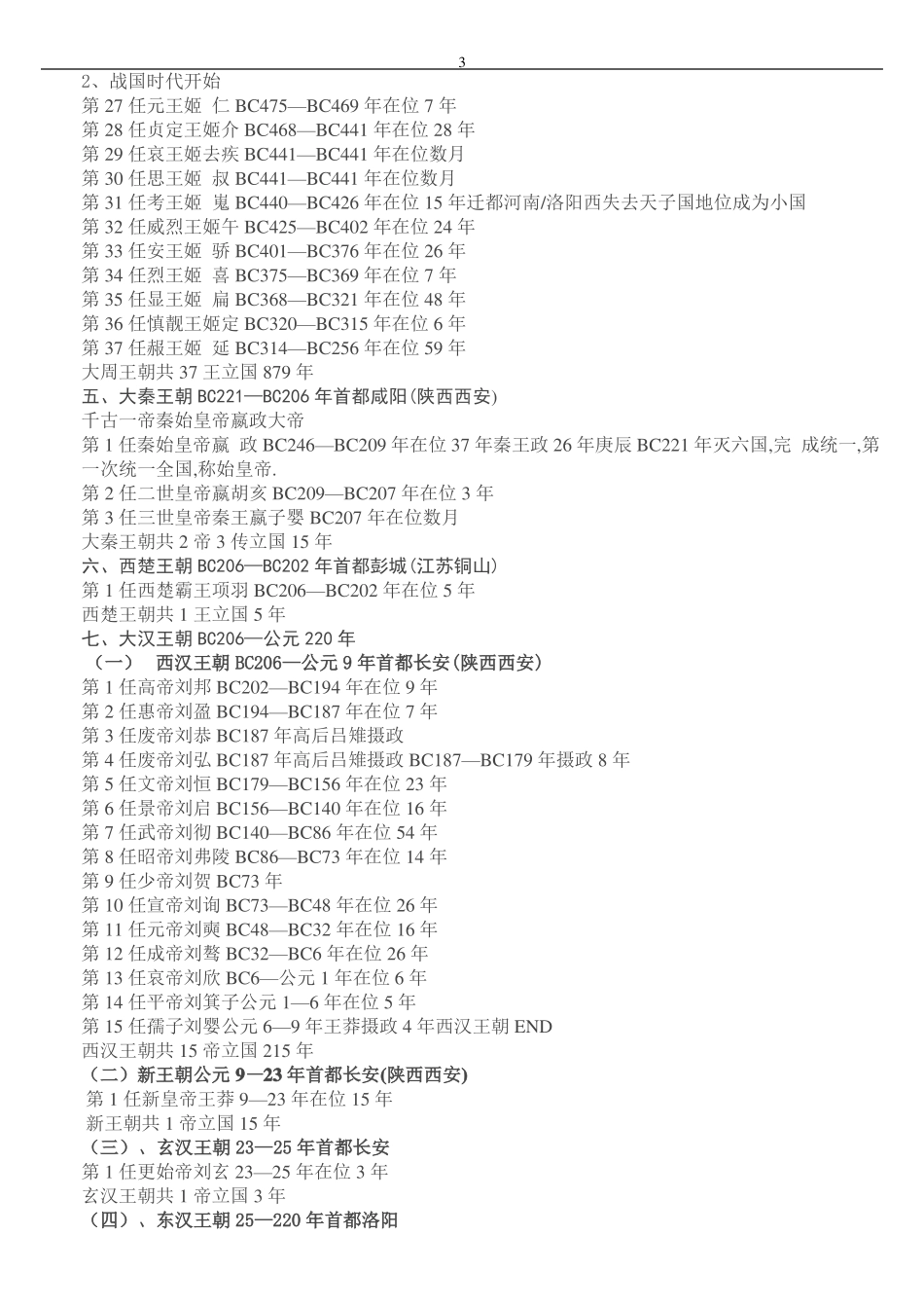 历朝历代皇帝列表讲解_第3页