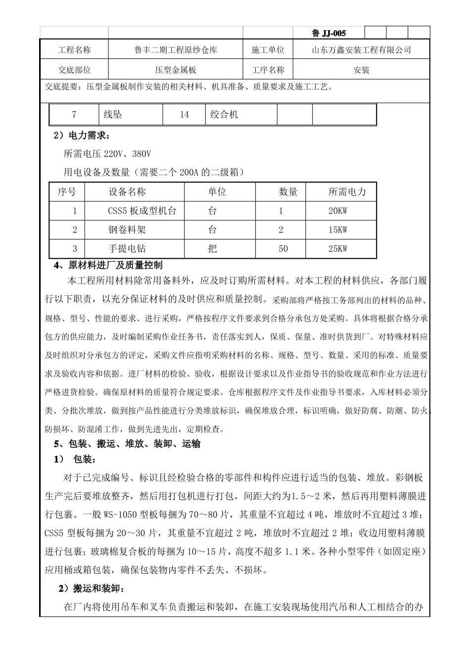压型金属板安装技术交底_第2页