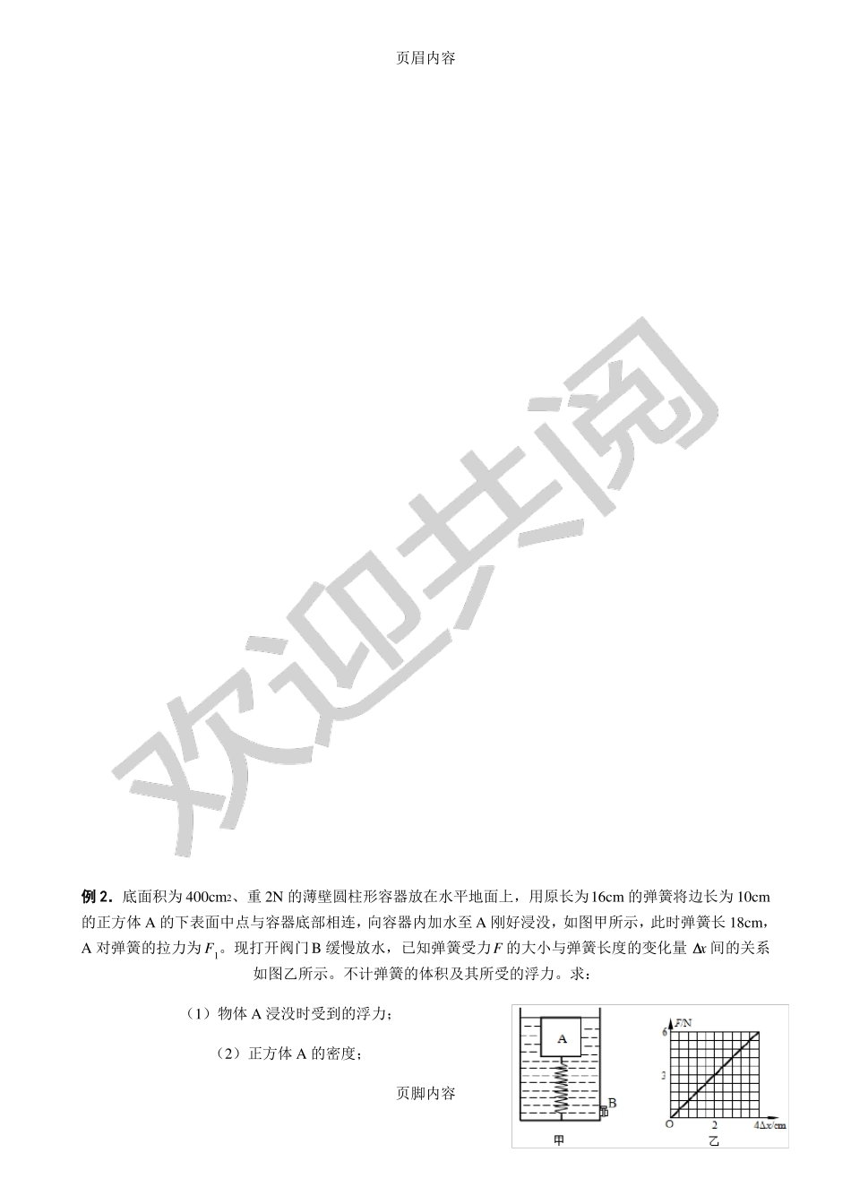 压强浮力弹簧伸缩问题_第2页