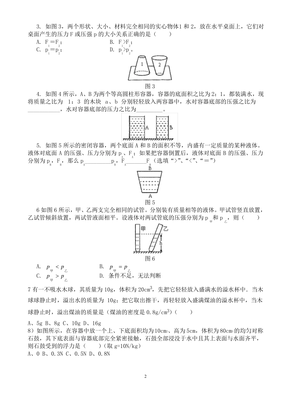 压强浮力经典易错题_第2页