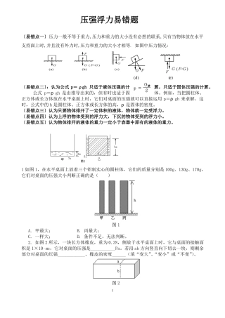 压强浮力经典易错题