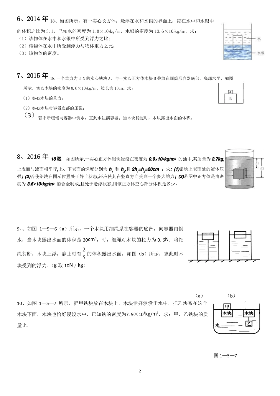 压强浮力综合计算_第2页