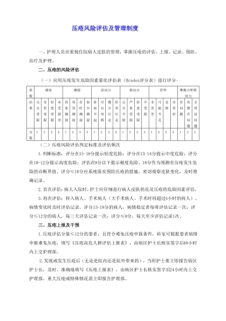 压疮、跌倒管理制度