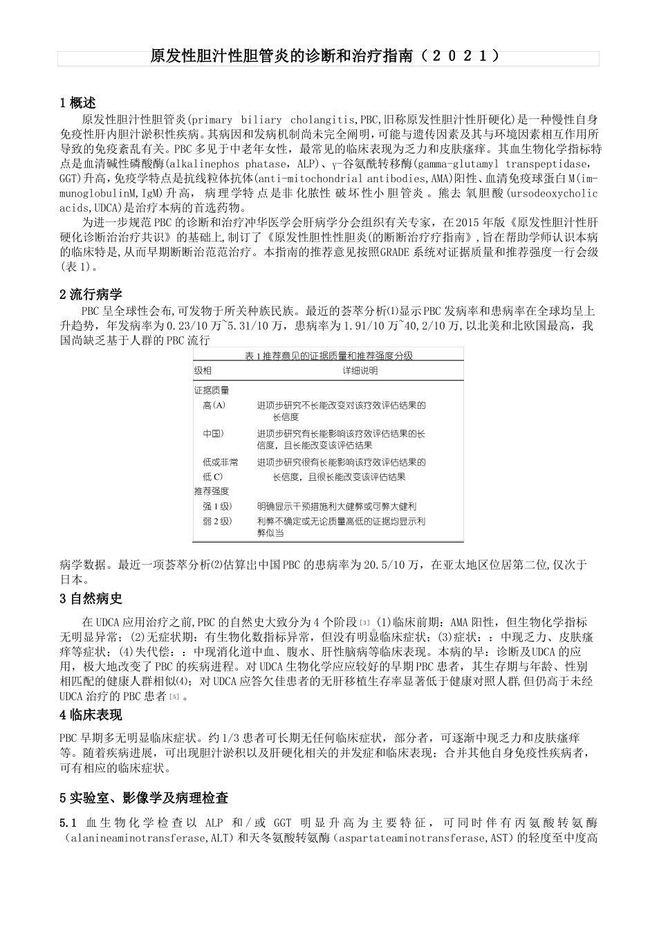 原发性胆汁性胆管炎的诊断和治疗指引2021_第1页